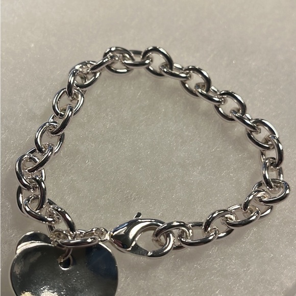 2176-HCT Adjustable 8” Chained Double Heart Charms,Silver Metal Color Bracelet - Picture 6 of 13